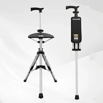 💥Folding stool with crutches💥BEST GIFT FOR ELDERLY PEOPLE