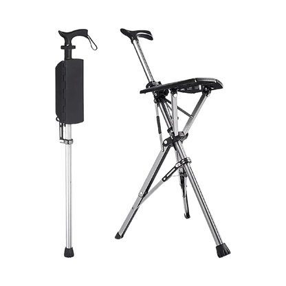 💥Folding stool with crutches💥BEST GIFT FOR ELDERLY PEOPLE