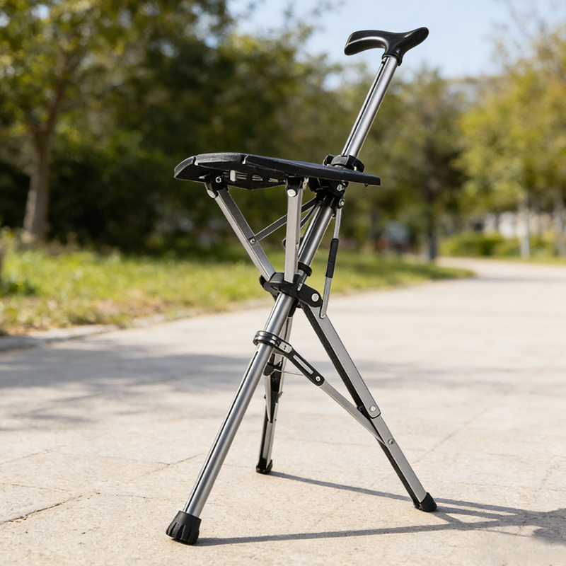 💥Folding stool with crutches💥BEST GIFT FOR ELDERLY PEOPLE